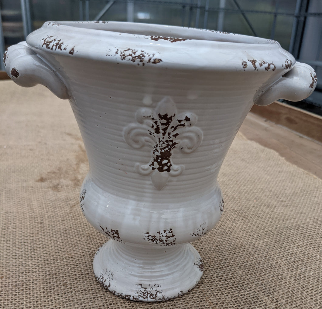 Antique Trophy Pot White